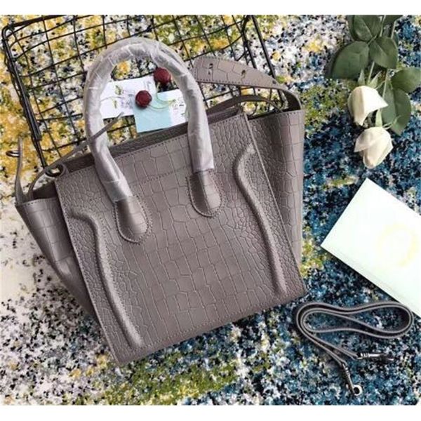 

роскошные дамы 2020classic trapeente tote crocodile зерно замша настоящая кожаная кожаная летучая летучая летучая сумка boston сумка ayyw