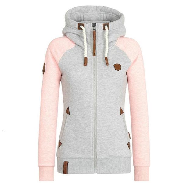 

2021 autumn winter women hooded patchwork coat windbreaker female zipper windproof outerwear basic jacket sportswear s-5xl, Black;brown