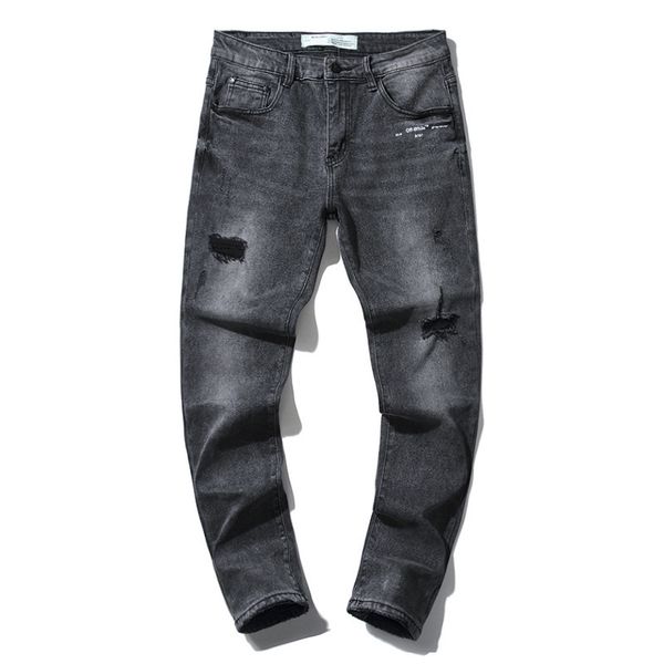 

1 эластические джинсы официальный новый стиль мужчины женщины дизайнерский бренд роскошный черный белый с плеча белый мужской и женский досу, Blue