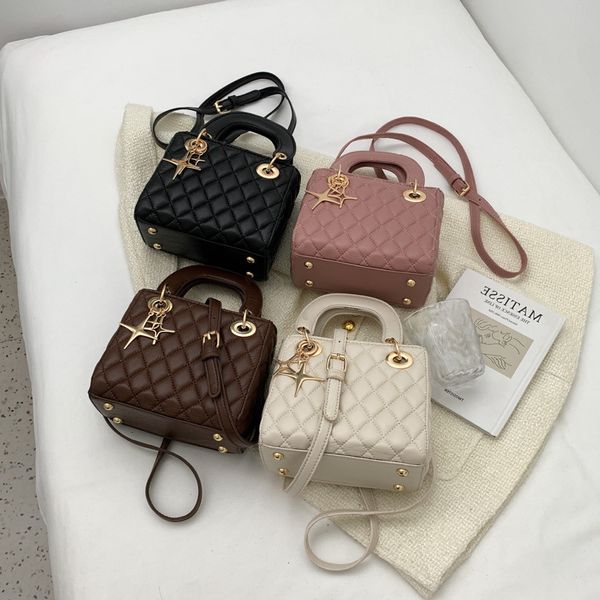 

lingge bag female 2021 new fashion versatile one shoulder messenger bag simple sense foreign style portable princess