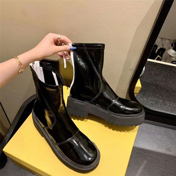 

classic cowide sort oots ig eels ladies fasion tick eels lack oots super ig eel oots metal leater women soes 35-40#11511111, Black