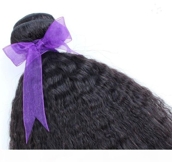 

peruvian kinky straight hair bundles non-remy 100% human hair extensions 1 piece 10-28 inchs peruvian double weft hair weave, Black