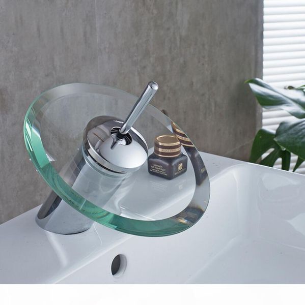 

new brass faucet bathroom glass waterfall counter basin electroplating and cold mixed kitchen faucet wholesale
