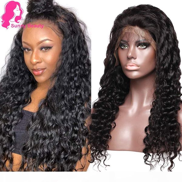 

malaysian water wave 13x4 lace front wig prepluck ocean wave wig long wavy lace wig for black women 130% wavy long ocean water wet&wavy 150, Black;brown