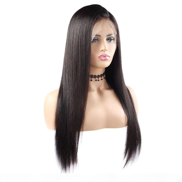 

indian body wave wigs 360 full lace human hair wigs 10"-26" straight human hair wigs brazilian hair, Black;brown