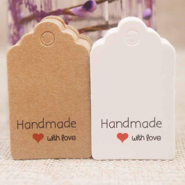 

100pcs 5*3cm tags kraft paper card baking handmade diy gift wrapping tag for wedding birthday party