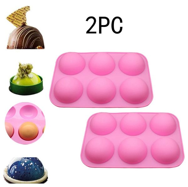

2pc half ball sphere silicone cake mold muffin chocolate cookie baking mould pan handmade mini muffin soap maker accesseries d3 wmtiqr