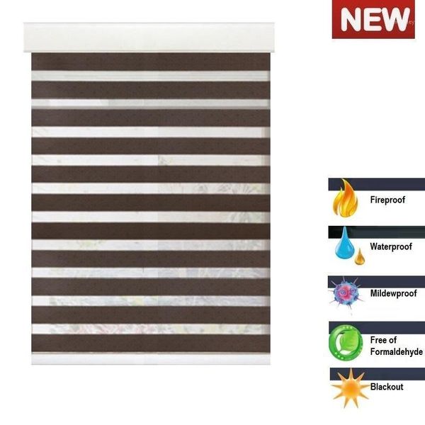 

curtain & drapes blackout jacquard zebra roller blinds dual shades custom made manual or electric asctb3 two layers fabric fireproof waterpr