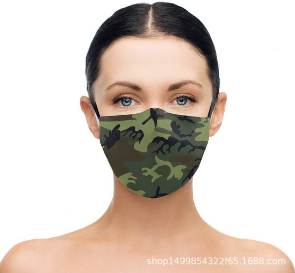 

adjustable 6an4 camouflage 3d digital printing protective 2020 ear strap dustproof men's and women's mask pluggable chipoutletpiul