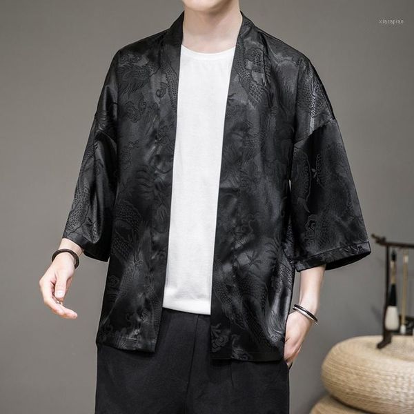 

ethnic clothing japanese kimono men 2021 yukata haori karate cardigan samurai costume male asian clothes 111701, Red