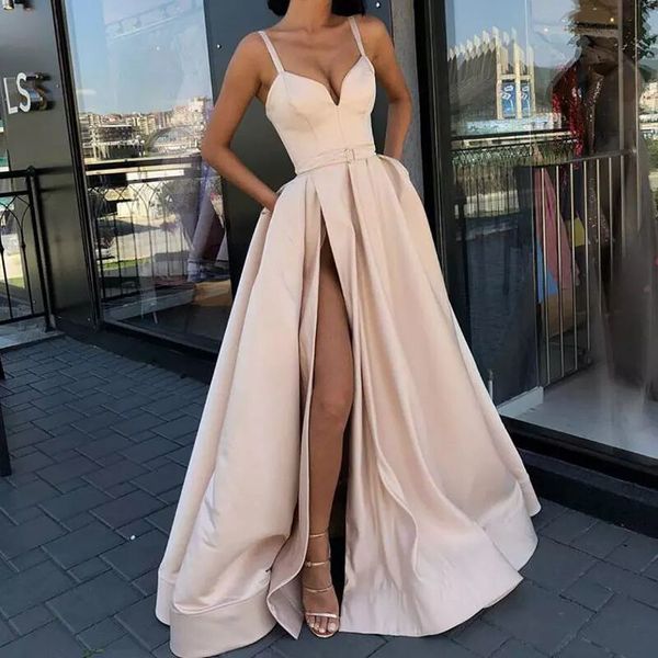 

2021 new robe soiree black side split prom dress party dresses from boda lace-up stp4