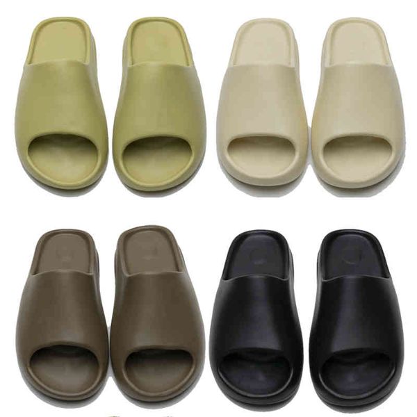 

slippers runner designer slide foam sandals triple men women desert bone resin graffiti rubber slipper flip flops beach with box za7s, Black