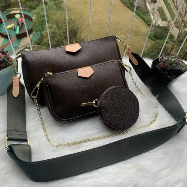 

2020 factory whlosale women fashion handbags purses 3pcs/set accessories crossbody bag vintag shoulder bags wallet 3colors straps