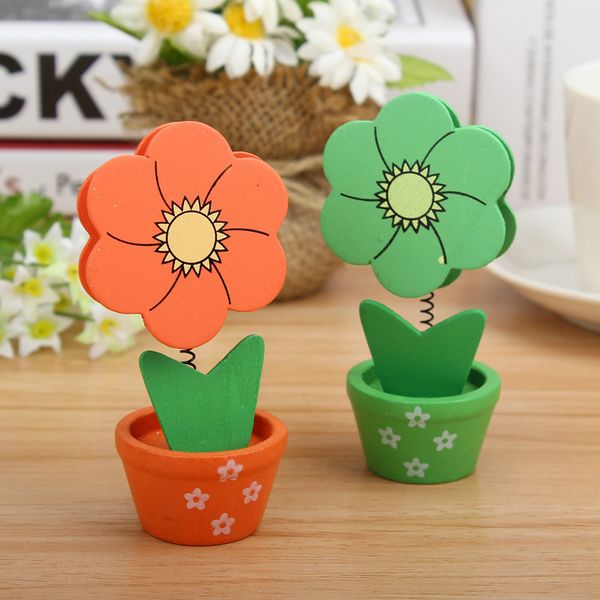 

new factory cartoon flower card note holder, message clip, p folder, wooden crafts