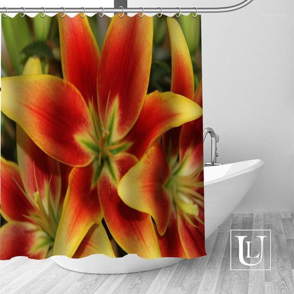 

lily flower 02 shower curtains custom design creative shower curtain bathroom waterproof polyester fabric1