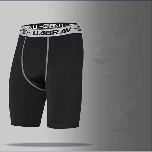 

2020 men's exercise gym shorts quick-dry sportswear running bodybuilding skin sport training fitness compression shorts with logo, Black