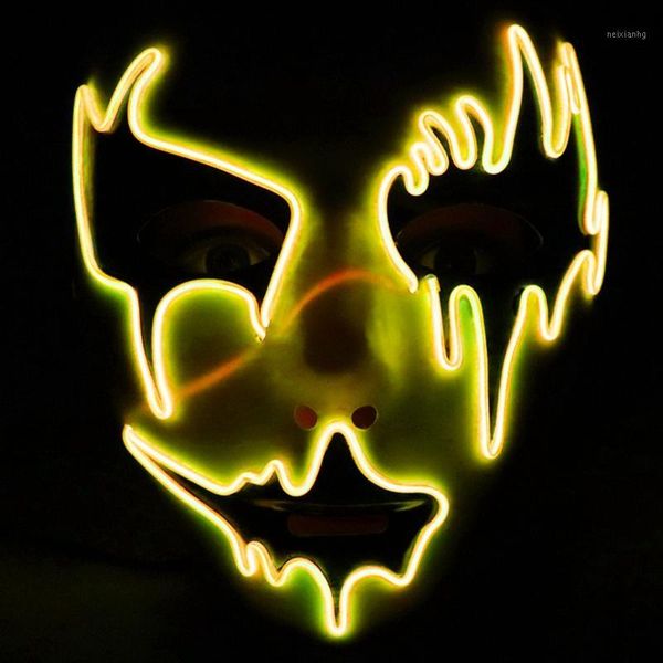 Partymasken 2021 Halloween-Maske Leuchtende LED-Dekoration Blinkende Rollenspiele Tanzfestival Kosten1