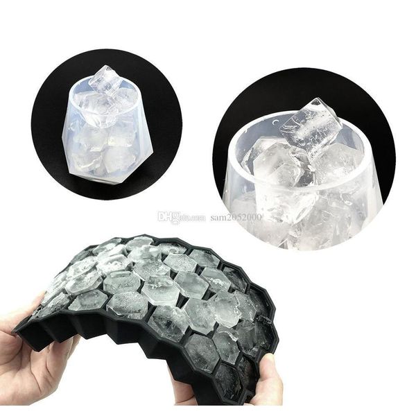 

silicone ice cube trays easy-release silicone honeycomb shape ice tray ice cube mold for chilling bourbon whiskey cocktail ycx9e