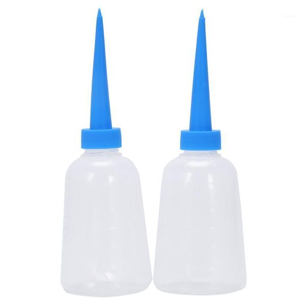 

2 pieces 150ml blue/white pointy nozzle sewing machine oil bottles1