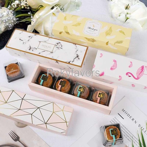 

gift wrap 100pcs flamingo/marble/feather/leaf paper bag package favors nougat cookies box chocolate biscuit baking supplies