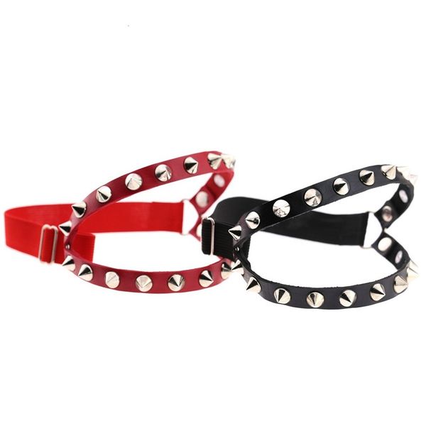 

1pc harajuku pu leather dance punk rivet decorative ortex garter belt suspender for women high quality, Black;white