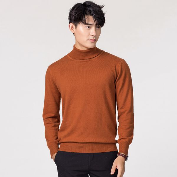 Homem suéteres cashmere e lã malha jumpers 11colors venda quente inverno moda turtleneck pulôver homens roupas de lã macho tops 20123