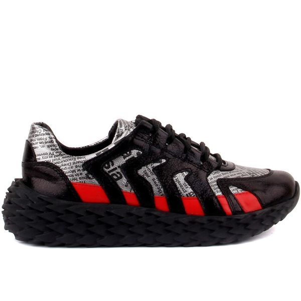 

black , red leather women's casual shoes uo2s