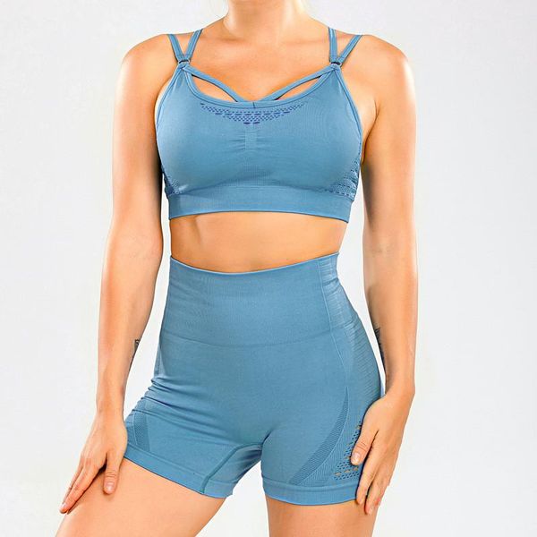 

yoga outfits seamless sports set gym suits workout clothing for women sportswear fitness running bra+shorts 2pcs, White;red