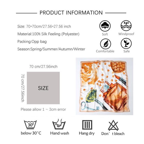 

лето шелковый шарф для женщин конструктора печати площади шеи шарфы диапазона волос tie шали и палантины платки lady шейный бандана wmtjol, Blue;gray