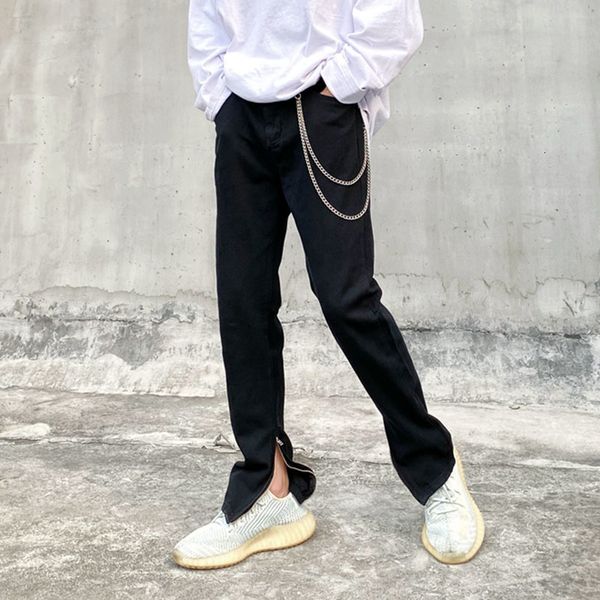 

2021 new high street ankle zipper black washed jeans for men harajuku oversize loose casual pencil pants hip hop baggy denim trousers yzhf, Blue