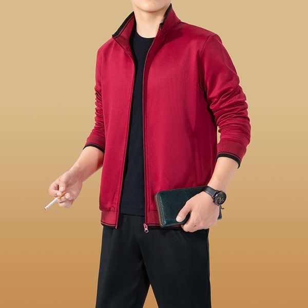 

men's leisure business comfortable sports suit for middle aged and the elderly, Gray