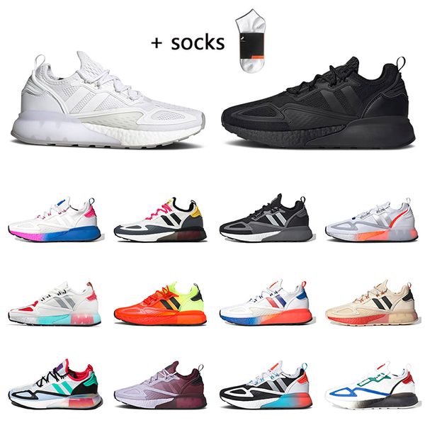 

zx 2k 2022 spring breathable 4d running shoes sports classic triple black white metallic silver solar yellow red hazy rose gaming pack mens