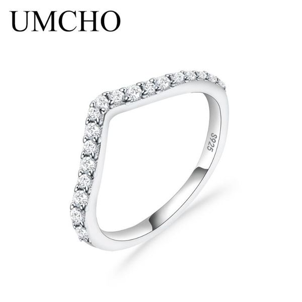 

cluster rings umcho pure 925 sterling silver simple style fashion cubic zircon for women wedding anniversary gift fine jewelry, Golden;silver