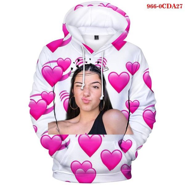

fashion 3d printed charli d'amelio hoodies men/women trends charli damelio sweatshirts kid size kpop clothes, Black