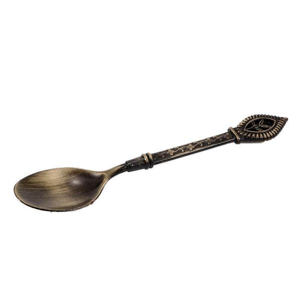 

fashion 5pcs retro gothic pattern carved coffee tea snacks sugar bronze spoons kitchen cutlery creative tableware h jllyul