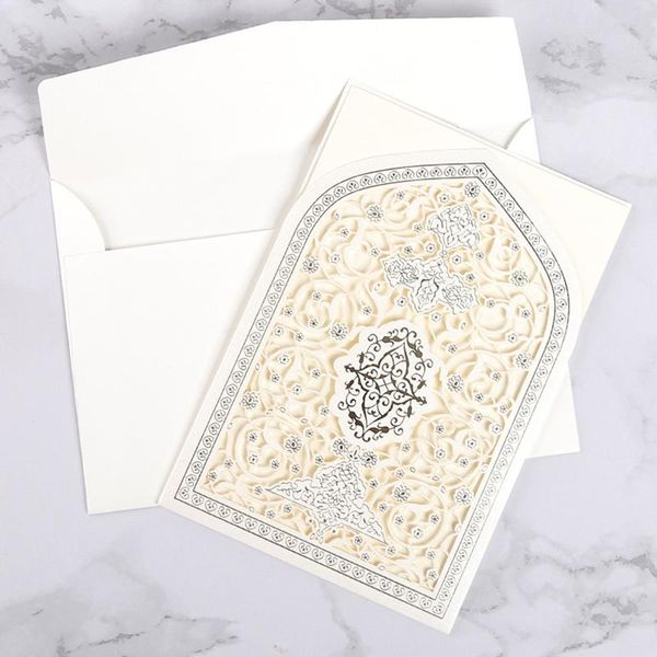 

1 шт. полые лазерные вырезать свадебные пригласительные билеты поздравительная открытка индивидуальная исламская мусульманка карта рамадан у
