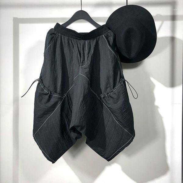 

owen seak men casual harem shorts men's sweatpants summer hip hop high street women loose black shorts size xl1, White;black