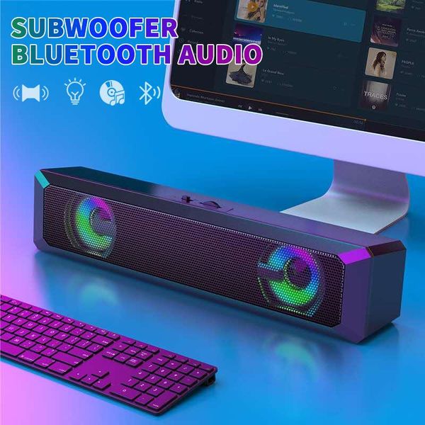 

wired usb+wireless bluetooth computer speaker bar stereo subwoofer bass speaker surround sound box for pc lapphone tv tablet