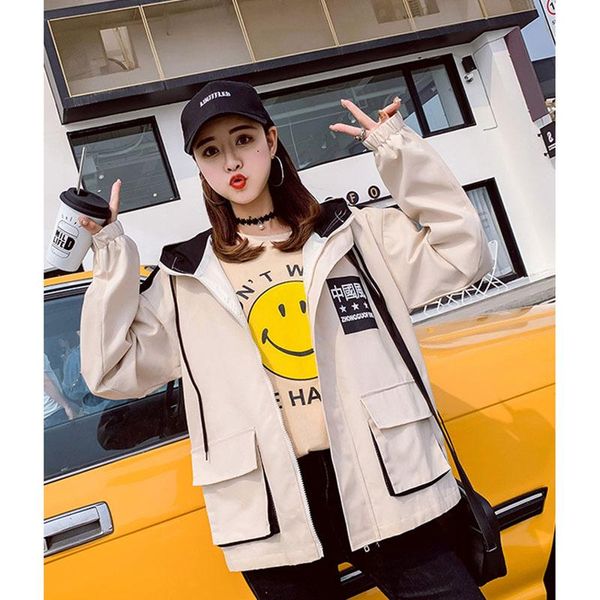 

women's jackets tooling short coat female spring and autumn 2021 korean version of loose casual jacket baseball uniform a376, Black;brown