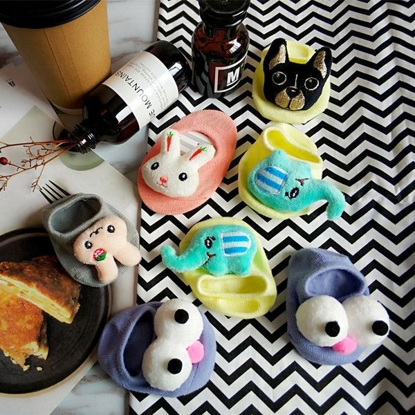 

spring and summer new princess baby socks non-slip floor socks cartoon animal children cotton socks y201009, Pink;yellow