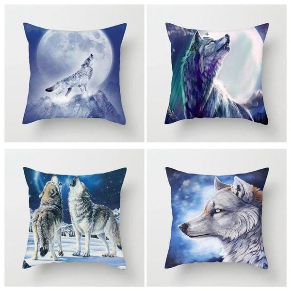 

cushion/decorative pillow fuwatacchi animal printed cushion cover wolf series throw for home sofa chair decorative pillows 45*45cm