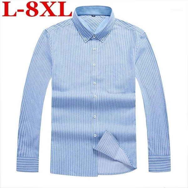 

men's casual shirts 8xl 7xl striped men long sleeve shirt stitching fashion pocket design fabric soft comfortable dress slim fit style1, White;black