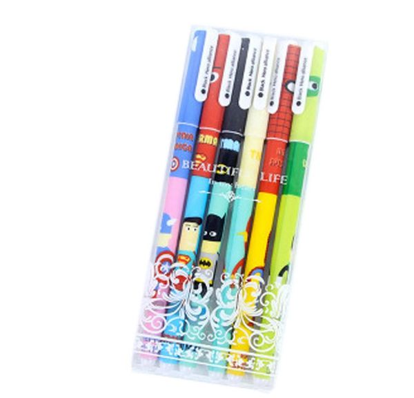 

6 pcs/set cute pens ballpoint pens black color gel pen set cartoon kiy office accessories school sup jllriy mywjqq, Blue;orange