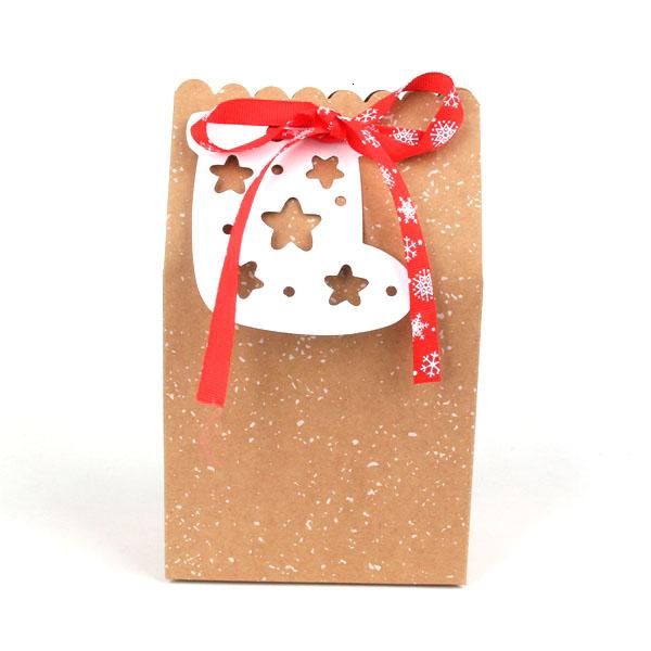 

2pcs multi kraft paper xmas party cookies candy present gift bag christmas candy box decorations christmas party accessories bbypdz xmhyard