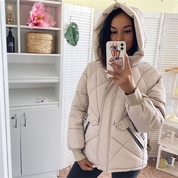 

winter women parkas casual thicken warm padded jackets coat female solid styled outwear snow jacket -5 to -10c wear s-3xl y201012, Black