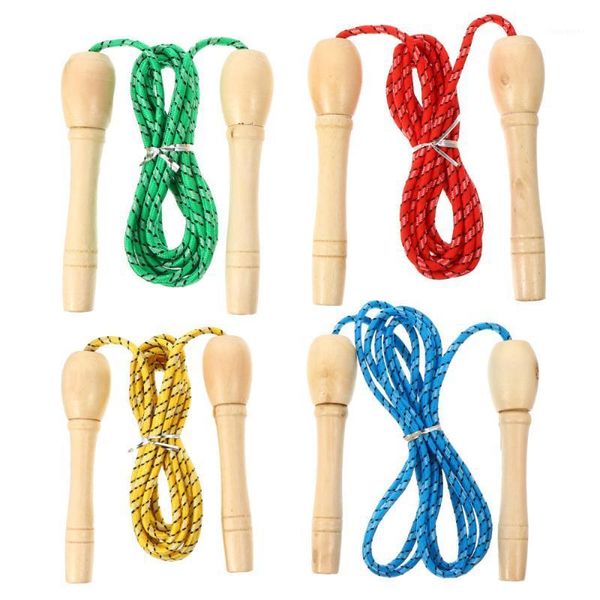 

jump ropes 4pcs skipping rope adjustable wooden fitness training exercise1