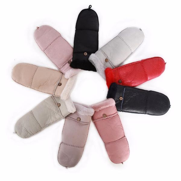 

winter women luxury-student warm writing cover gloves designer genuine leather wool fur sheepskin windproof mittens x07