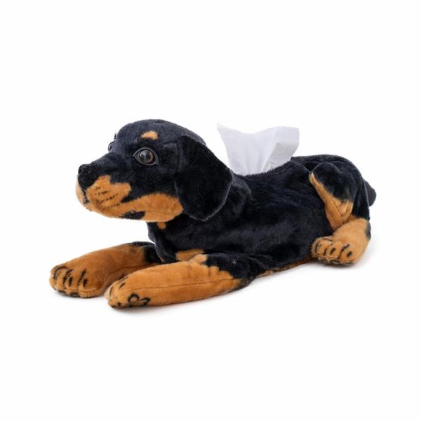 

46cm simulated dog tiger leopard toy stuffed animal tissue box holder toilet paper cover home car decor plushie wmtlxz