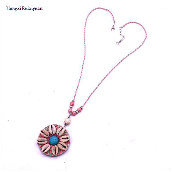 

new pendant necklace bohemian style handmade necklace women natural shell flowers simple pendant charm jewelry gift1, Silver