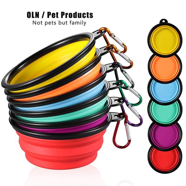

collapsible dog bowl, foldable expandable cup dish for pet cat food water feeding portable travel bowl dog accessories wmtpns mywjqq